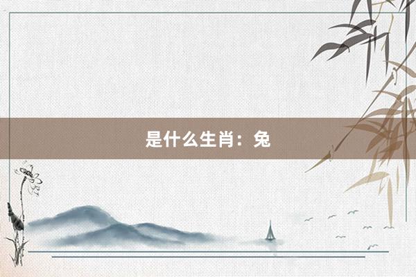 是什么生肖：兔